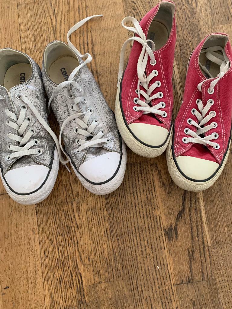 ladies silver converse size 6